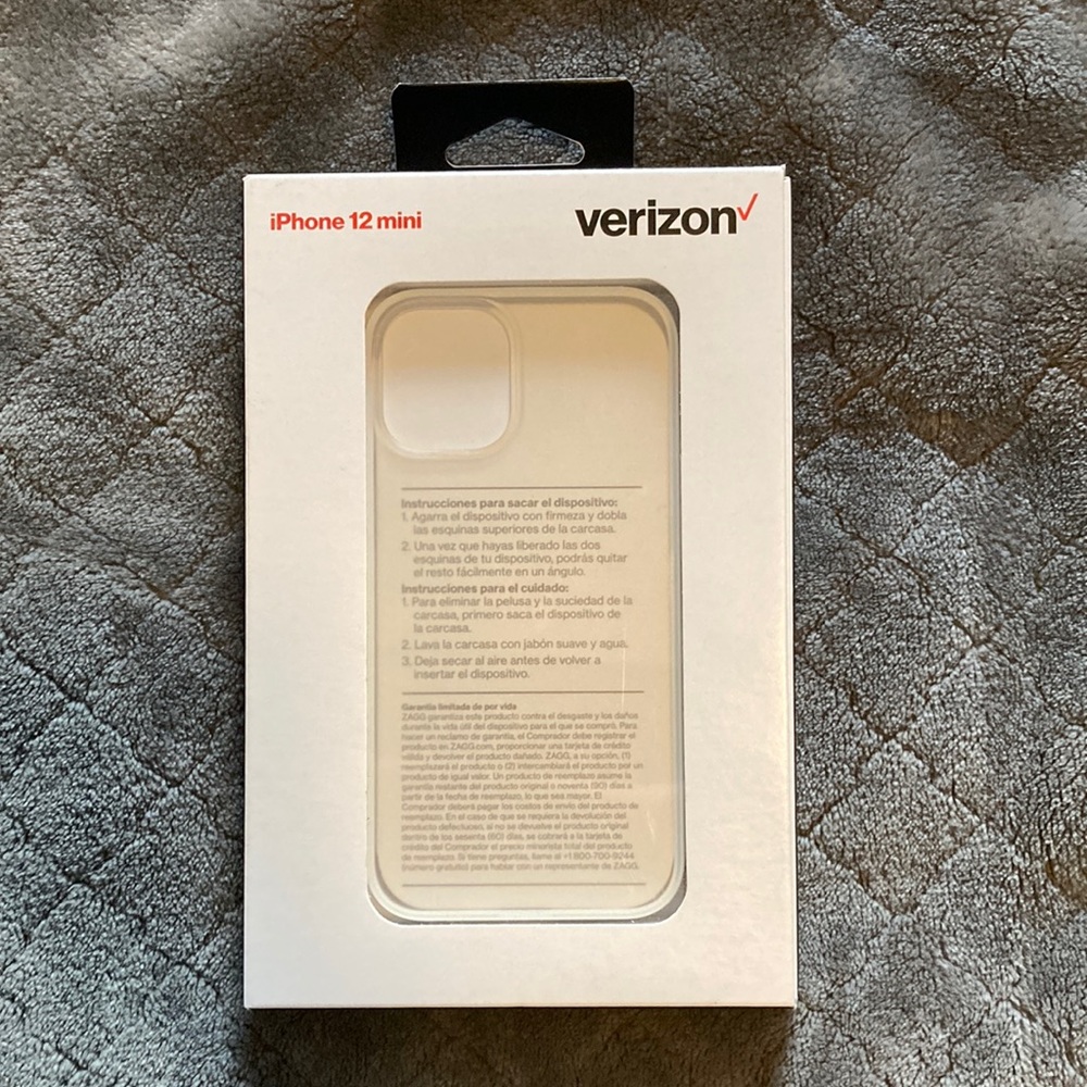 White Verizon iPhone 12 mini slim case